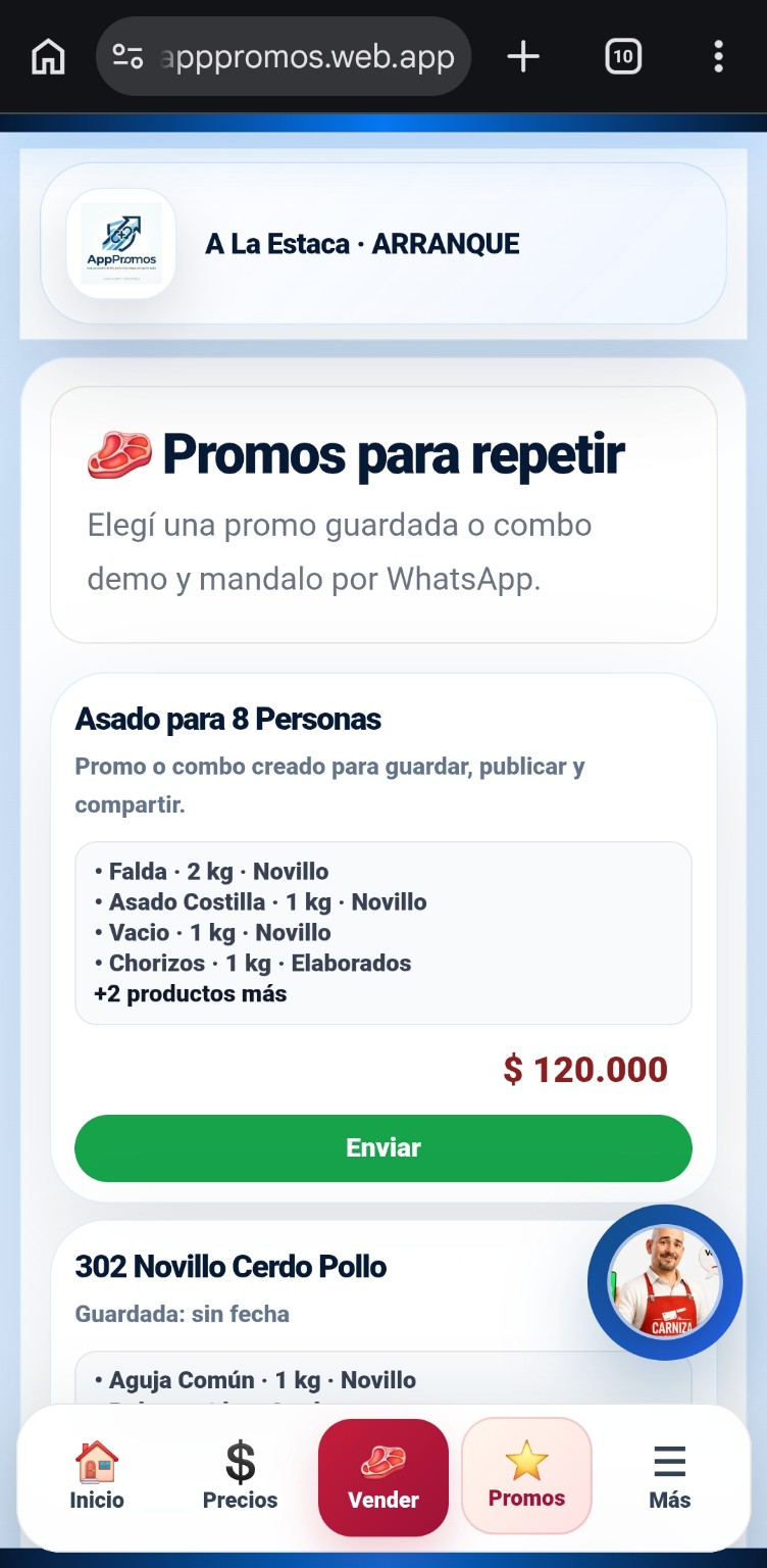 Promo real guardada en AppPromos para volver a utilizarla